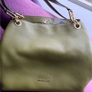 Michael Kors Green Leather Shoulder Bag